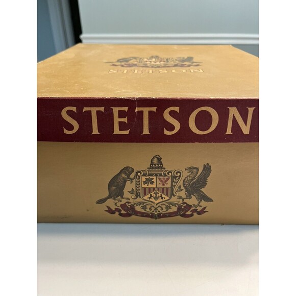 Vtg JOHN B. STETSON Black 3x Beaver STETSONIAN HAT Fedora Men’s Sz 7 1/8 ~ IOB - Picture 7 of 16